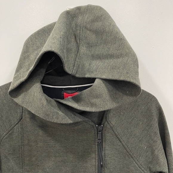 Nike Tech Fleece Cape Jacket Olive Green Hooded Sportswear Asymmetrical Zip M - Picture 7 of 15